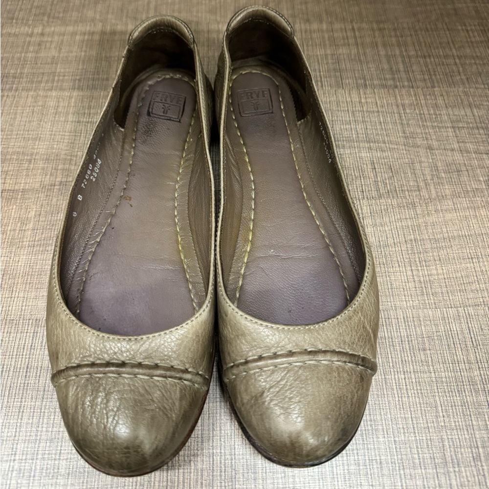 Women’s Frye Leather Ballet Flat Shoes Grey Size 6